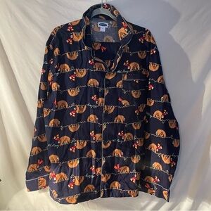 Old Navy Navy Blue Sloth Christmas  Pattern size XL TOP & bottom 
Excellent cond